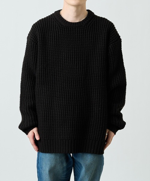 COLONY 2139（コロニートゥーワンスリーナイン）の「ウール混ロービングワッフルプルオーバー（ニット/セーター・メンズ・ブラック/グレー/カーキ・MEDIUM/LARGE/X-LARGE）」の10枚目の写真
