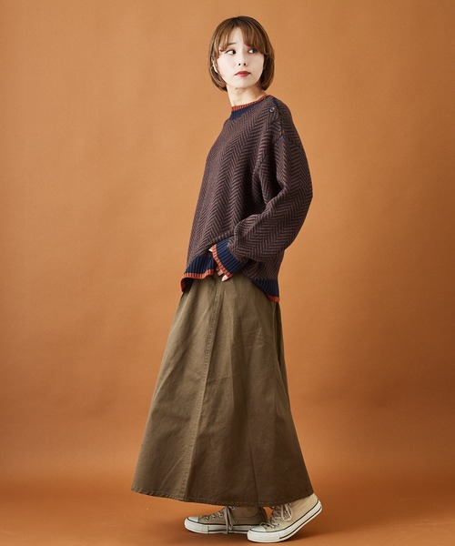 CUBE SUGAR(キューブシュガー)の「ジャガードニットヘリンボーン柄プルオーバーセーター(ニット/セーター・レディース・ホワイト/ブラック/ネイビー・M)」の5枚目の写真