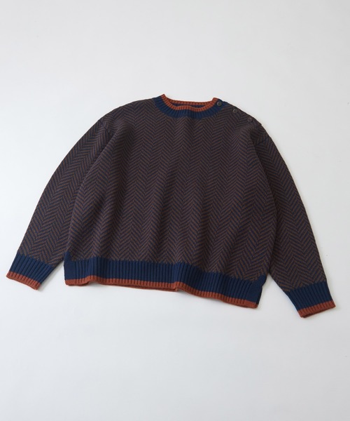 CUBE SUGAR(キューブシュガー)の「ジャガードニットヘリンボーン柄プルオーバーセーター(ニット/セーター・レディース・ホワイト/ブラック/ネイビー・M)」の16枚目の写真