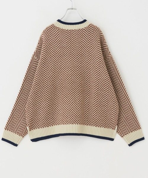 CUBE SUGAR(キューブシュガー)の「ジャガードニットヘリンボーン柄プルオーバーセーター(ニット/セーター・レディース・ホワイト/ブラック/ネイビー・M)」の17枚目の写真