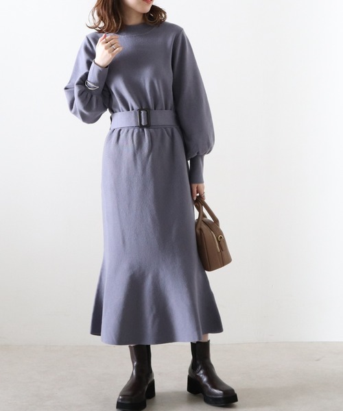 Cheek（チーク）の「マーメードニットワンピース（ワンピース・レディース・チャコールグレー/モカ/ブルー・MEDIUM）」の8枚目の写真