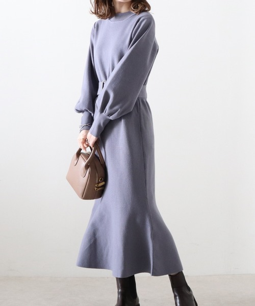 Cheek（チーク）の「マーメードニットワンピース（ワンピース・レディース・チャコールグレー/モカ/ブルー・MEDIUM）」の4枚目の写真