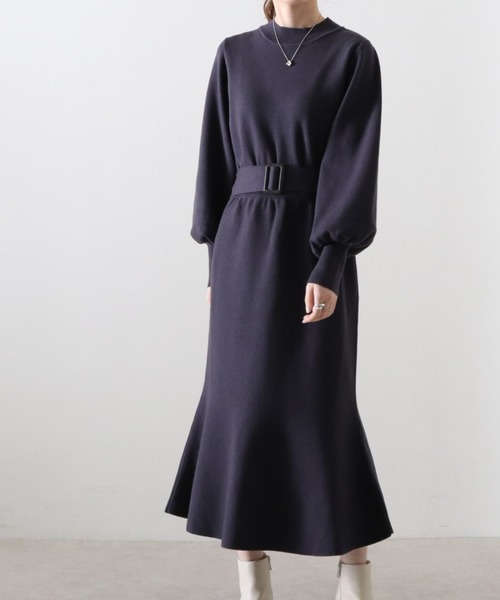 Cheek（チーク）の「マーメードニットワンピース（ワンピース・レディース・チャコールグレー/モカ/ブルー・MEDIUM）」の5枚目の写真