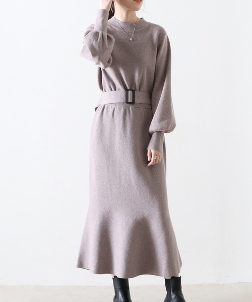 Cheek（チーク）の「マーメードニットワンピース（ワンピース・レディース・チャコールグレー/モカ/ブルー・MEDIUM）」の19枚目の写真