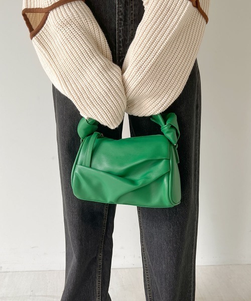 Bab（バブ）の「ノットハンドルスクエアバッグ（ボストンバッグ・レディース・ブラック/キャメル/グリーン・ONESIZE）」の18枚目の写真