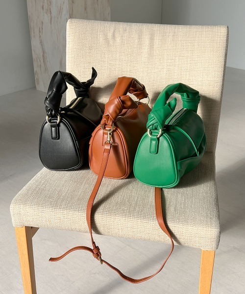 Bab（バブ）の「ノットハンドルスクエアバッグ（ボストンバッグ・レディース・ブラック/キャメル/グリーン・ONESIZE）」の22枚目の写真