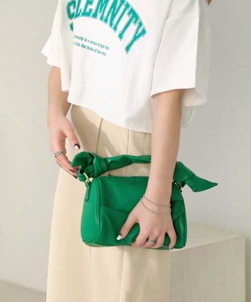 Bab（バブ）の「ノットハンドルスクエアバッグ（ボストンバッグ・レディース・ブラック/キャメル/グリーン・ONESIZE）」の9枚目の写真