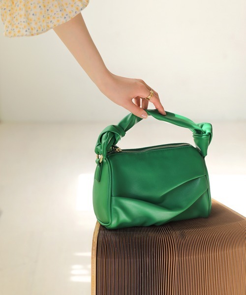 Bab（バブ）の「ノットハンドルスクエアバッグ（ボストンバッグ・レディース・ブラック/キャメル/グリーン・ONESIZE）」の8枚目の写真