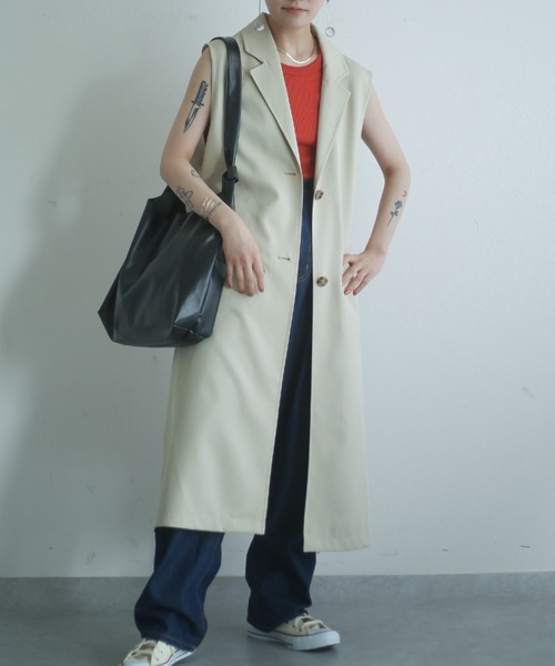 spoon store（スプーンストア）の「トレンチノースリワンピース（その他アウター・レディース・グレー/ベージュ・フリー）」の2枚目の写真