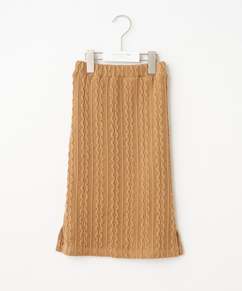 CIAOPANIC TYPY（チャオパニックティピー）の「【KIDS】ケーブルニットソーIラインスカート（スカート・キッズ・ベージュ/アイボリー/チャコールグレー・X-LARGE/SMALL/LARGE/MEDIUM/XX-LARGE）」の3枚目の写真