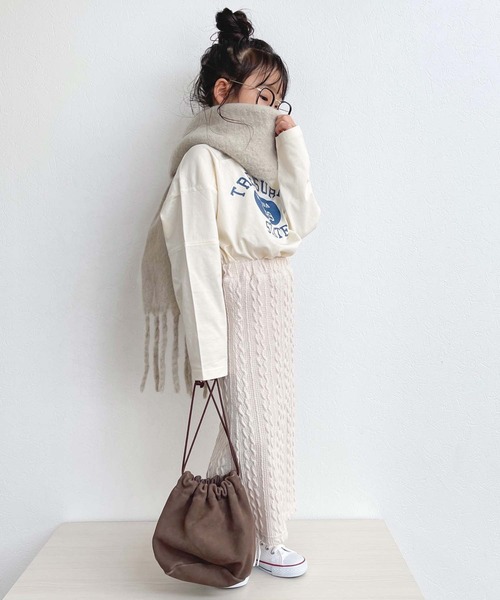 CIAOPANIC TYPY（チャオパニックティピー）の「【KIDS】ケーブルニットソーIラインスカート（スカート・キッズ・ベージュ/アイボリー/チャコールグレー・X-LARGE/SMALL/LARGE/MEDIUM/XX-LARGE）」の12枚目の写真