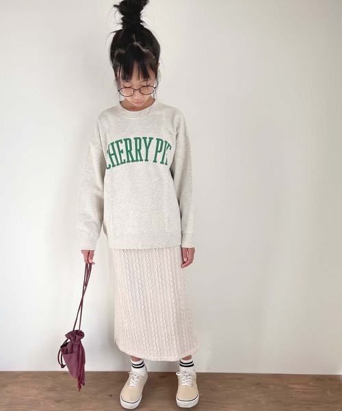 CIAOPANIC TYPY（チャオパニックティピー）の「【KIDS】ケーブルニットソーIラインスカート（スカート・キッズ・ベージュ/アイボリー/チャコールグレー・X-LARGE/SMALL/LARGE/MEDIUM/XX-LARGE）」の14枚目の写真