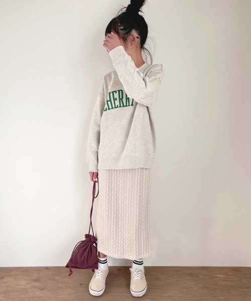 CIAOPANIC TYPY（チャオパニックティピー）の「【KIDS】ケーブルニットソーIラインスカート（スカート・キッズ・ベージュ/アイボリー/チャコールグレー・X-LARGE/SMALL/LARGE/MEDIUM/XX-LARGE）」の15枚目の写真