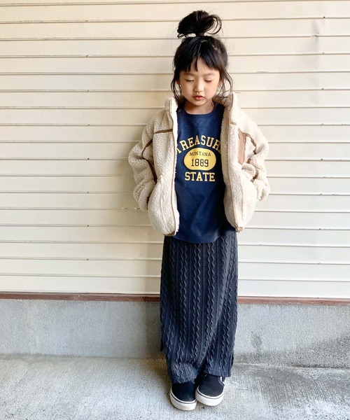 CIAOPANIC TYPY（チャオパニックティピー）の「【KIDS】ケーブルニットソーIラインスカート（スカート・キッズ・ベージュ/アイボリー/チャコールグレー・X-LARGE/SMALL/LARGE/MEDIUM/XX-LARGE）」の11枚目の写真