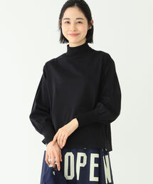 BEAMS BOY / モック ネック ギャザー ロング スリーブ カットソー