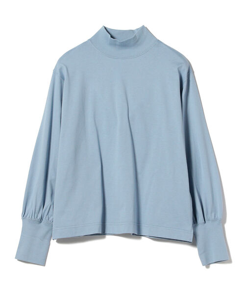 BEAMS BOY（ビームスボーイ）の「BEAMS BOY / モック ネック ギャザー ロング スリーブ カットソー（Tシャツ/カットソー・レディース・ブラック/オフホワイト/サックスブルー・ONE SIZE）」の19枚目の写真