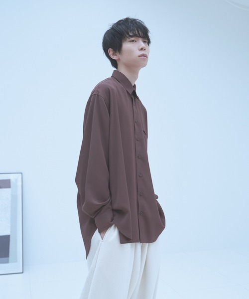 neez.（ニーズ）の「ドレープレギュラーカラーシャツ（シャツ/ブラウス・メンズ・ホワイト/チャコールグレー/ライトブルー/ブラウン・SMALL/MEDIUM/LARGE）」の16枚目の写真