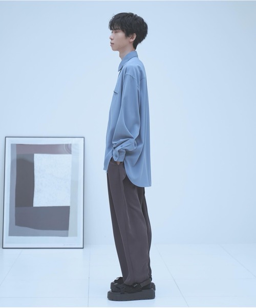 neez.（ニーズ）の「ドレープレギュラーカラーシャツ（シャツ/ブラウス・メンズ・ホワイト/チャコールグレー/ライトブルー/ブラウン・SMALL/MEDIUM/LARGE）」の14枚目の写真