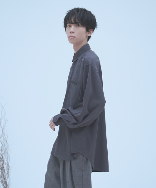 neez.（ニーズ）の「ドレープレギュラーカラーシャツ（シャツ/ブラウス・メンズ・ホワイト/チャコールグレー/ライトブルー/ブラウン・SMALL/MEDIUM/LARGE）」の20枚目の写真