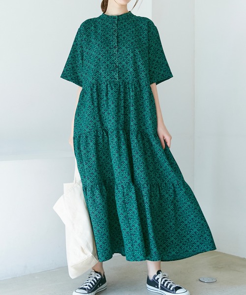 アフリカン　ティアードワンピース　⭐︎箔入 ティアードワンピース – アフリカンバティックワンピースJua