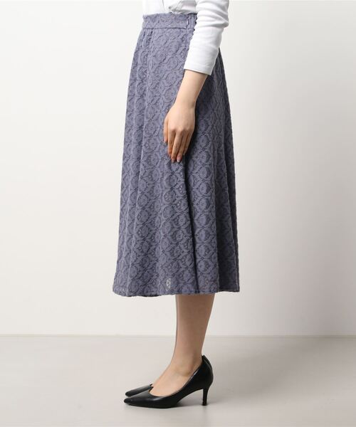 Te chichi（テチチ）の「起毛レースロングスカート（スカート・レディース・ブルー/オフホワイト/グレー・ﾌﾘ-）」の4枚目の写真