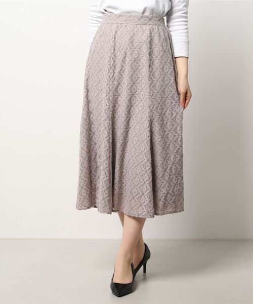 Te chichi（テチチ）の「起毛レースロングスカート（スカート・レディース・ブルー/オフホワイト/グレー・ﾌﾘ-）」の8枚目の写真