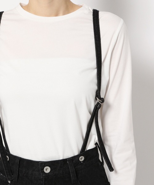 PAGEBOY（ページボーイ）の「サスツキワイドデニム（デニムパンツ・レディース・ブラック/サックスブルー・25inch/26inch）」の4枚目の写真