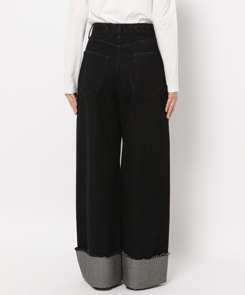 PAGEBOY（ページボーイ）の「サスツキワイドデニム（デニムパンツ・レディース・ブラック/サックスブルー・25inch/26inch）」の5枚目の写真