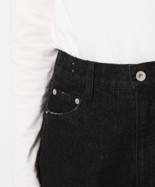 PAGEBOY（ページボーイ）の「サスツキワイドデニム（デニムパンツ・レディース・ブラック/サックスブルー・25inch/26inch）」の10枚目の写真