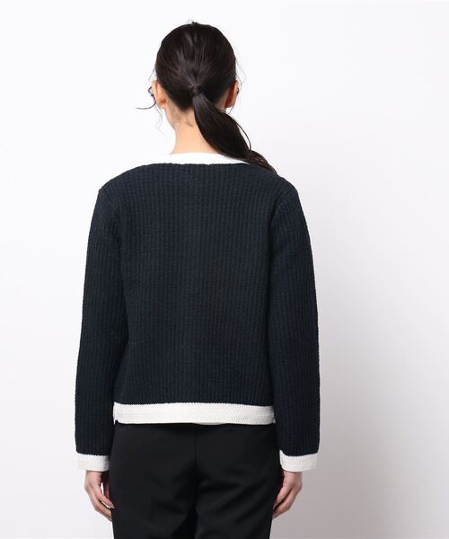 Te chichi（テチチ）の「ツイードニットカーディガン（カーディガン/ボレロ・レディース・ネイビー/オフホワイト・ﾌﾘ-）」の3枚目の写真