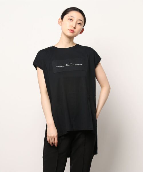 LUGIVA（ルギヴァ）の「ボックスロゴ フレンチロングTシャツ（Tシャツ/カットソー・レディース・チャコールグレー/ベージュ/オフホワイト/ブラック・M）」の2枚目の写真