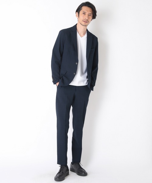 CROWDED CLOSET(クラウデッドクローゼット)の「【EVALET(エバレット)】サッカーチェックプリントパンツ/セットアップ・別売りジャケット有り(その他パンツ・メンズ・ネイビー/グレー・01/02/03/04)」の4枚目の写真