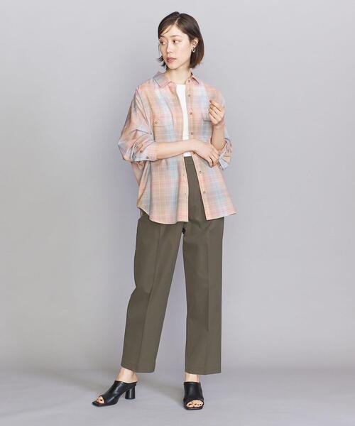 BEAUTY&YOUTH UNITED ARROWS（ビューティーアンドユースユナイテッドアローズ）の「BY バックタック オンブレーチェック シャツ -ウォッシャブル-◆（シャツ/ブラウス・レディース・ピンク/ライム・FREE）」の9枚目の写真
