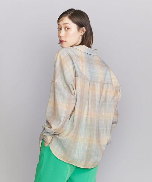 BEAUTY&YOUTH UNITED ARROWS（ビューティーアンドユースユナイテッドアローズ）の「BY バックタック オンブレーチェック シャツ -ウォッシャブル-◆（シャツ/ブラウス・レディース・ピンク/ライム・FREE）」の17枚目の写真