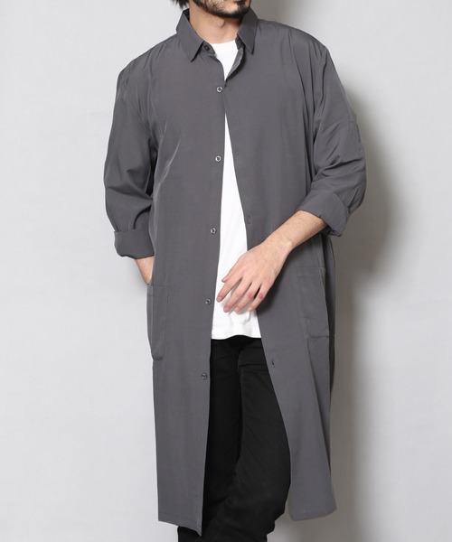 CERCA（チェルカ）の「RS/ロングシャツ（シャツ/ブラウス・メンズ・チャコールグレー/ライトグレー/ベージュ/ネイビー/ブルー/テラコッタ・LARGE/MEDIUM）」の2枚目の写真