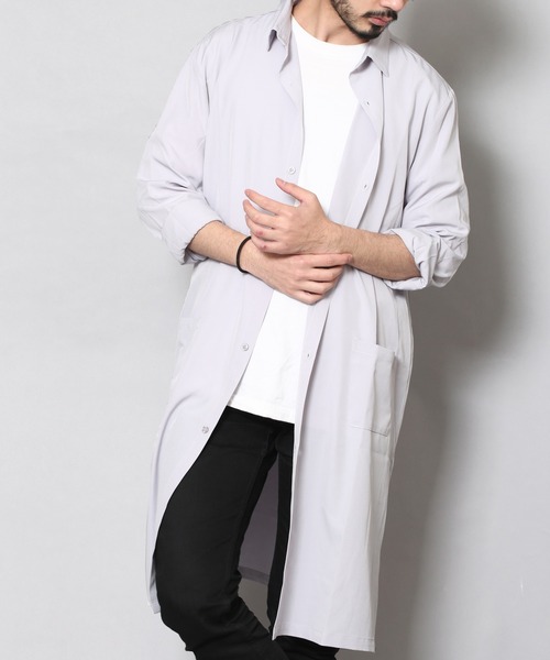 CERCA（チェルカ）の「RS/ロングシャツ（シャツ/ブラウス・メンズ・チャコールグレー/ライトグレー/ベージュ/ネイビー/ブルー/テラコッタ・LARGE/MEDIUM）」の3枚目の写真