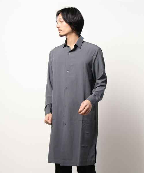 CERCA（チェルカ）の「RS/ロングシャツ（シャツ/ブラウス・メンズ・チャコールグレー/ライトグレー/ベージュ/ネイビー/ブルー/テラコッタ・LARGE/MEDIUM）」の12枚目の写真