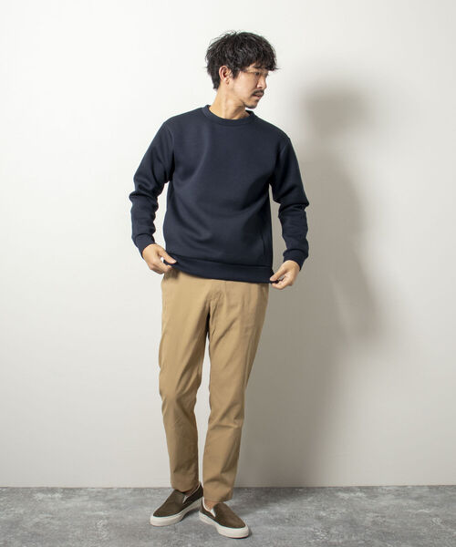 NOLLEY'S goodman（ノーリーズグッドマン）の「ダンボールニットプルオーバー(さらっとキレイに決まるダンボールニット素材)（スウェット・メンズ・ブラック/ライトグレー/グリーン/ベージュ/ネイビー・MEDIUM/LARGE）」の14枚目の写真