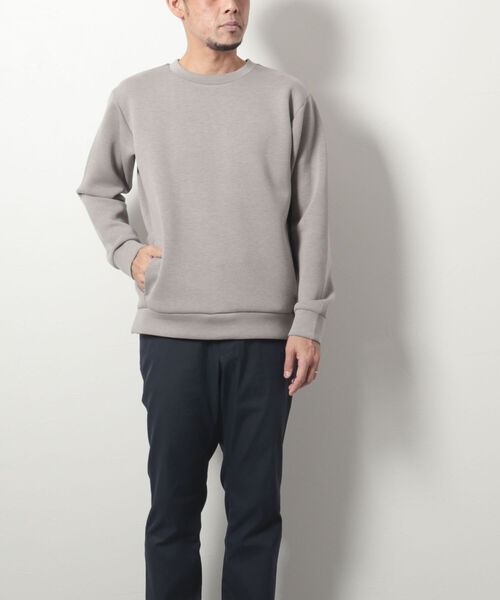 NOLLEY'S goodman（ノーリーズグッドマン）の「ダンボールニットプルオーバー(さらっとキレイに決まるダンボールニット素材)（スウェット・メンズ・ブラック/ライトグレー/グリーン/ベージュ/ネイビー・MEDIUM/LARGE）」の11枚目の写真