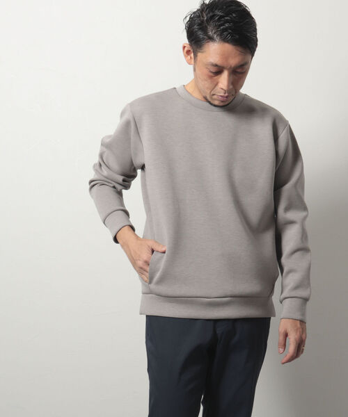 NOLLEY'S goodman（ノーリーズグッドマン）の「ダンボールニットプルオーバー(さらっとキレイに決まるダンボールニット素材)（スウェット・メンズ・ブラック/ライトグレー/グリーン/ベージュ/ネイビー・MEDIUM/LARGE）」の7枚目の写真