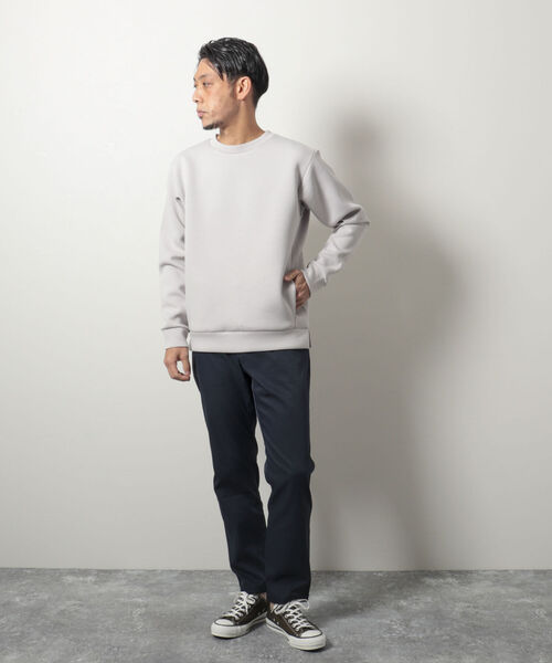 NOLLEY'S goodman（ノーリーズグッドマン）の「ダンボールニットプルオーバー(さらっとキレイに決まるダンボールニット素材)（スウェット・メンズ・ブラック/ライトグレー/グリーン/ベージュ/ネイビー・MEDIUM/LARGE）」の12枚目の写真