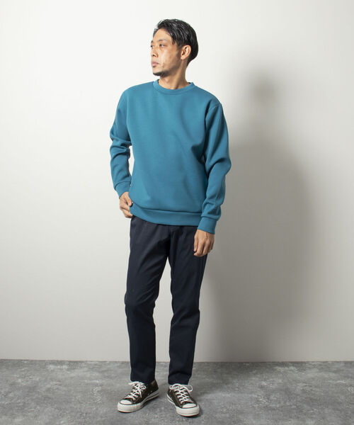 NOLLEY'S goodman（ノーリーズグッドマン）の「ダンボールニットプルオーバー(さらっとキレイに決まるダンボールニット素材)（スウェット・メンズ・ブラック/ライトグレー/グリーン/ベージュ/ネイビー・MEDIUM/LARGE）」の22枚目の写真