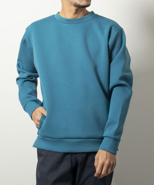 NOLLEY'S goodman（ノーリーズグッドマン）の「ダンボールニットプルオーバー(さらっとキレイに決まるダンボールニット素材)（スウェット・メンズ・ブラック/ライトグレー/グリーン/ベージュ/ネイビー・MEDIUM/LARGE）」の9枚目の写真