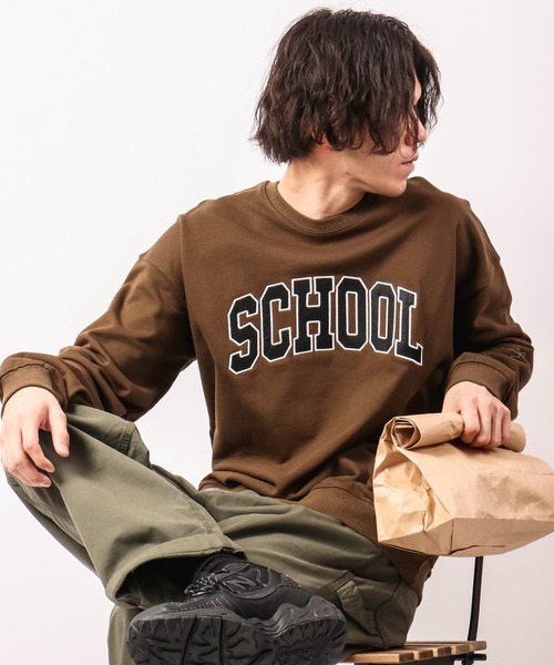 FUNALIVE(ファンアライブ)の「SCHOOLカレッジロゴトレーナー(スウェット・メンズ・ライトグレー/カーキ・M/L)」の18枚目の写真