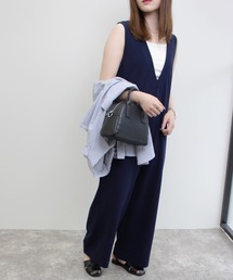 Vネックサロペット