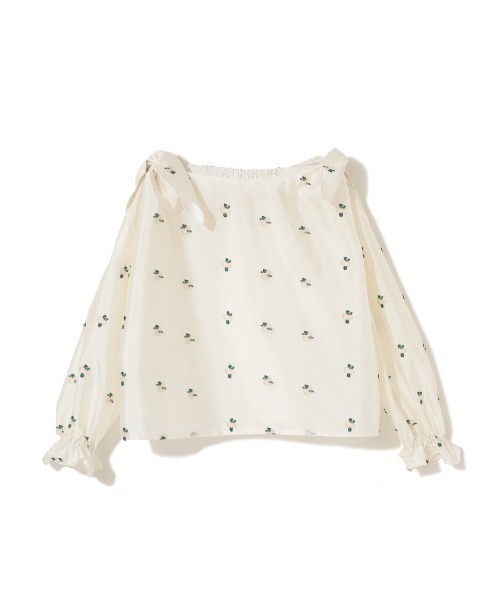 オリジナルジャガード小花ブラウス
