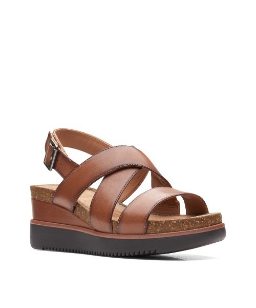 Clarks(クラークス)の「Lizby Cross / リズビークロス (ダークタンレザー)(サンダル・レディース・ダークブラウン・UK4/UK5.5/UK3.5/UK4.5/UK5/UK6/UK3)」の2枚目の写真