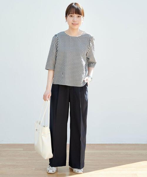 green label relaxing（グリーンレーベルリラクシング）の「【WEB限定】［ XS /H148-155㎝］ハイウエスト パンツ（その他パンツ・レディース・ネイビー/ナチュラル/ケリー・XS）」の7枚目の写真