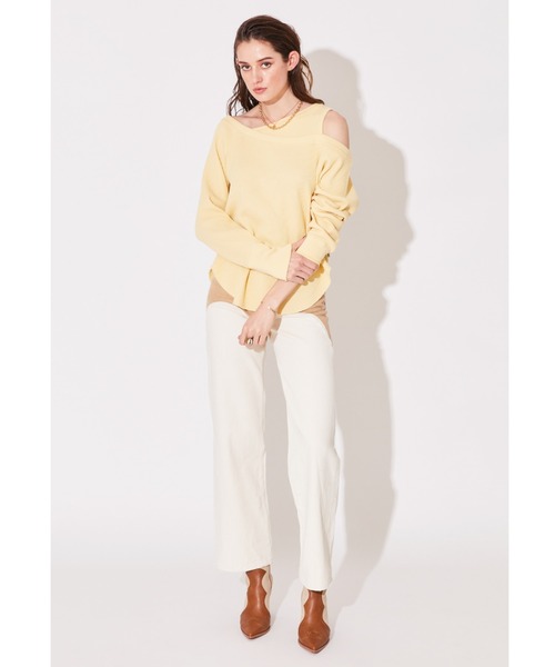 ALEXIA STAM（アリシアスタン）の「Contrast Color Wide Pants/コントラストカラーワイドパンツ（その他パンツ・レディース・ベージュ/アイボリー・S/M/XS）」の7枚目の写真