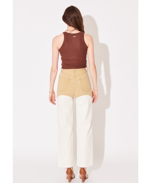 ALEXIA STAM（アリシアスタン）の「Contrast Color Wide Pants/コントラストカラーワイドパンツ（その他パンツ・レディース・ベージュ/アイボリー・S/M/XS）」の9枚目の写真